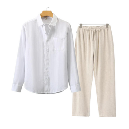 Leon Relaxed Linen Shirt and Trousers for Men Breathable Everyday Comfort and Effortless Style