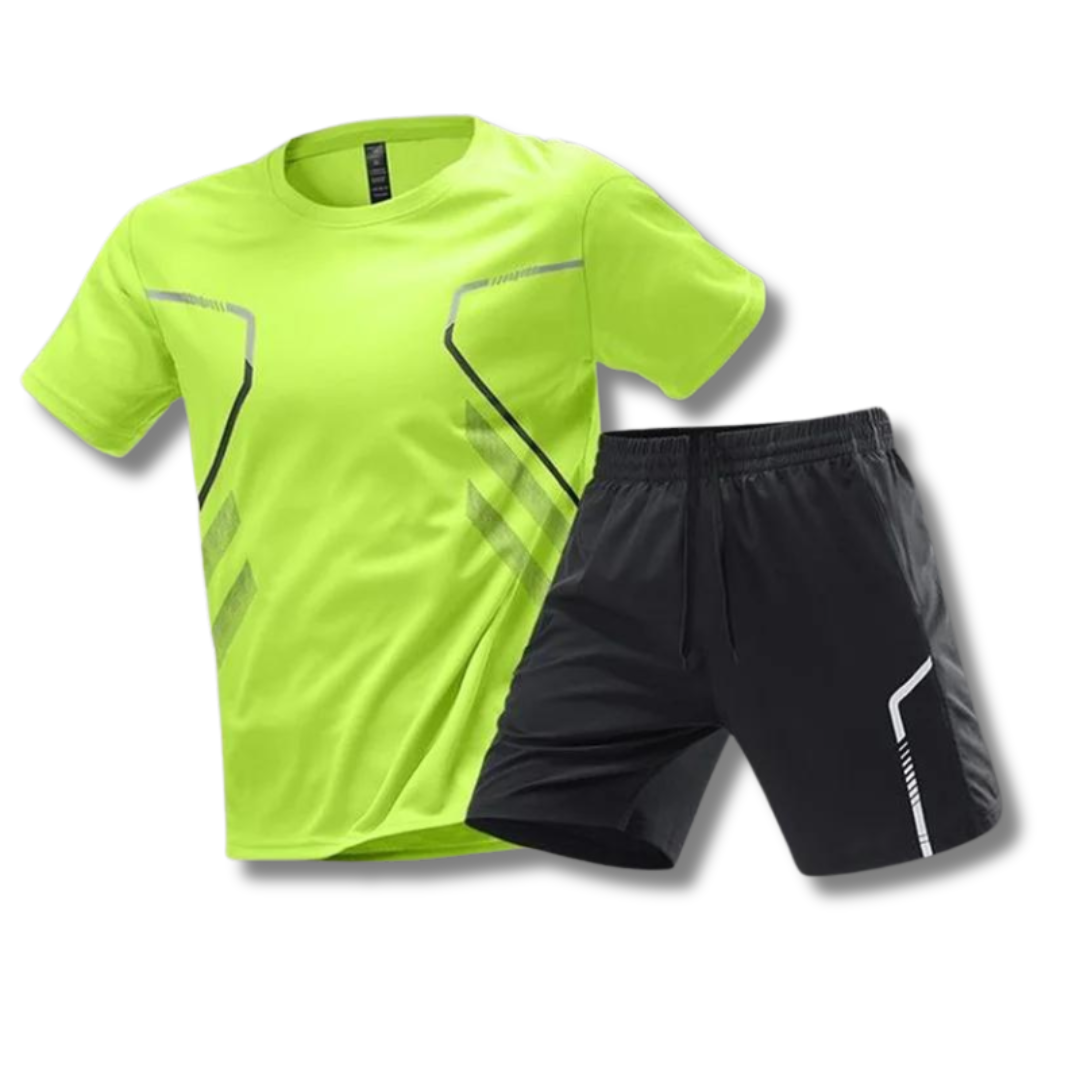Max Sport Set For Men Breathable Lightweight Workout Shirt And Shorts For Running And Training