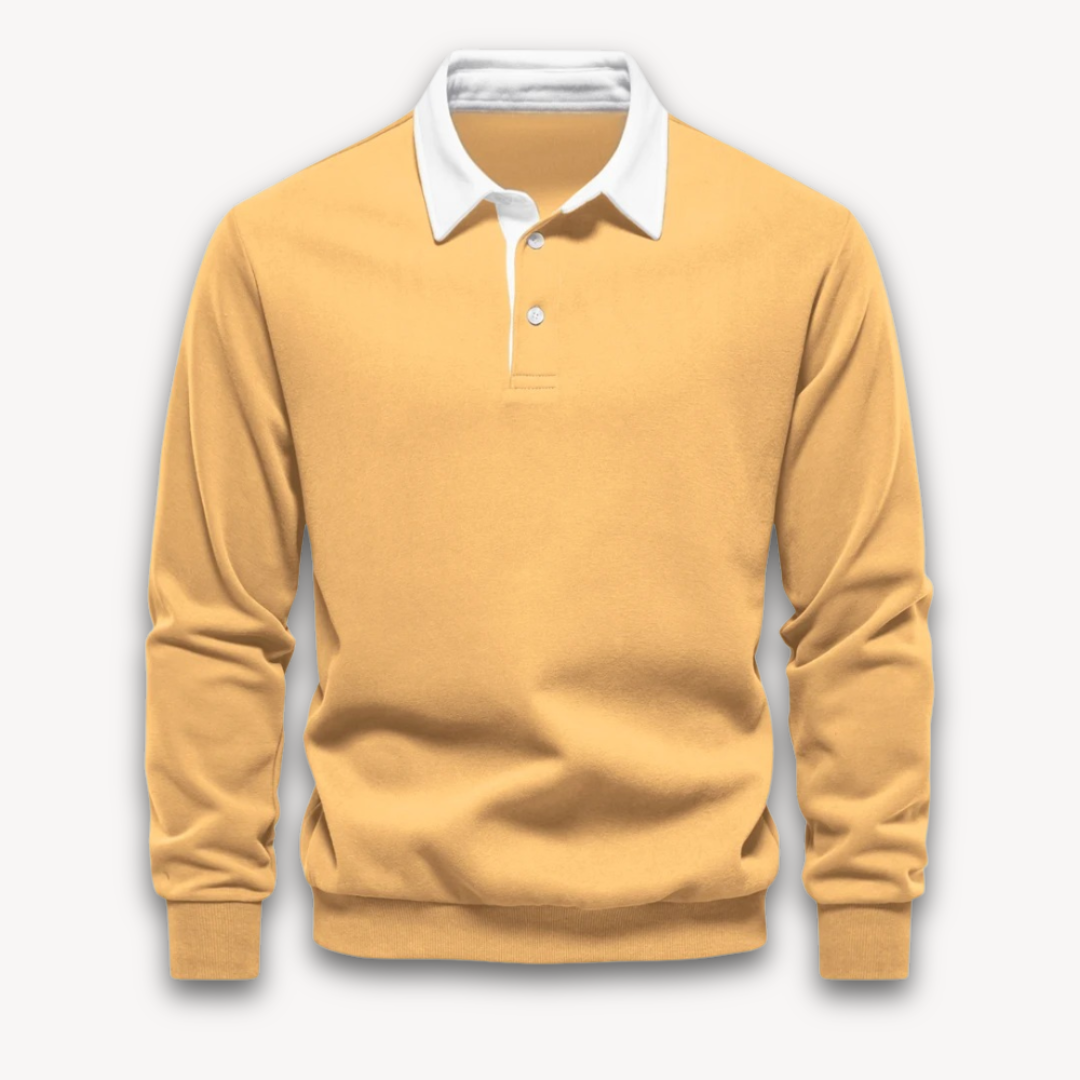 TrendAura Mens Polo Sweater Regular Fit Long Sleeve Soft Knitted Natural Fiber Navy Knitwear