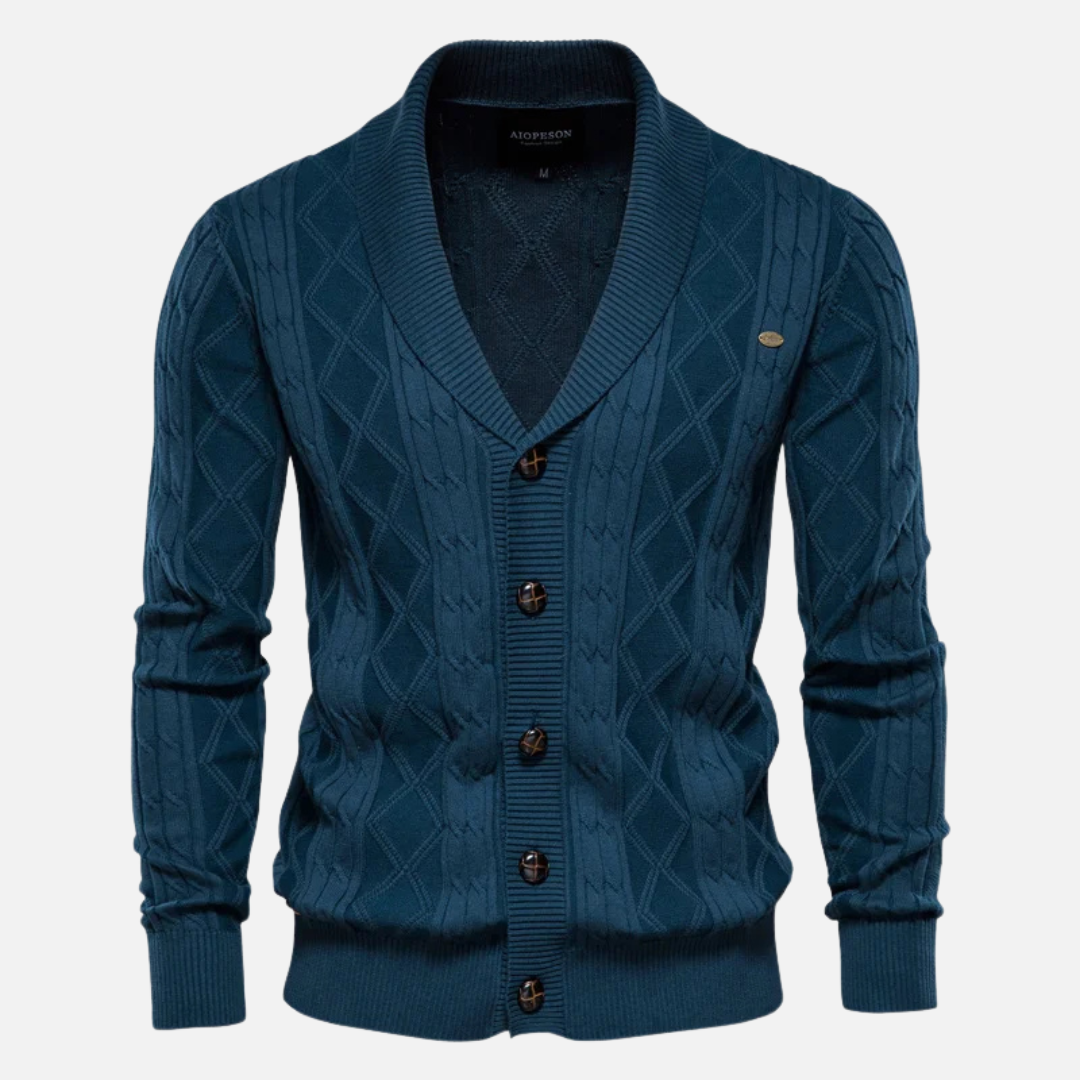 James Argyle Knit Cardigan By TrendAura Cotton Blend Shawl Collar Mens Cardigan For Layering In Autumn And Winter