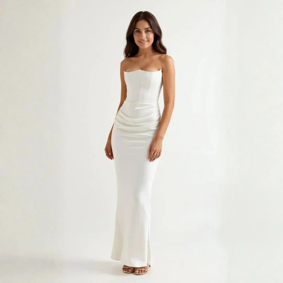 Addison Tube Satin Maxi Dress