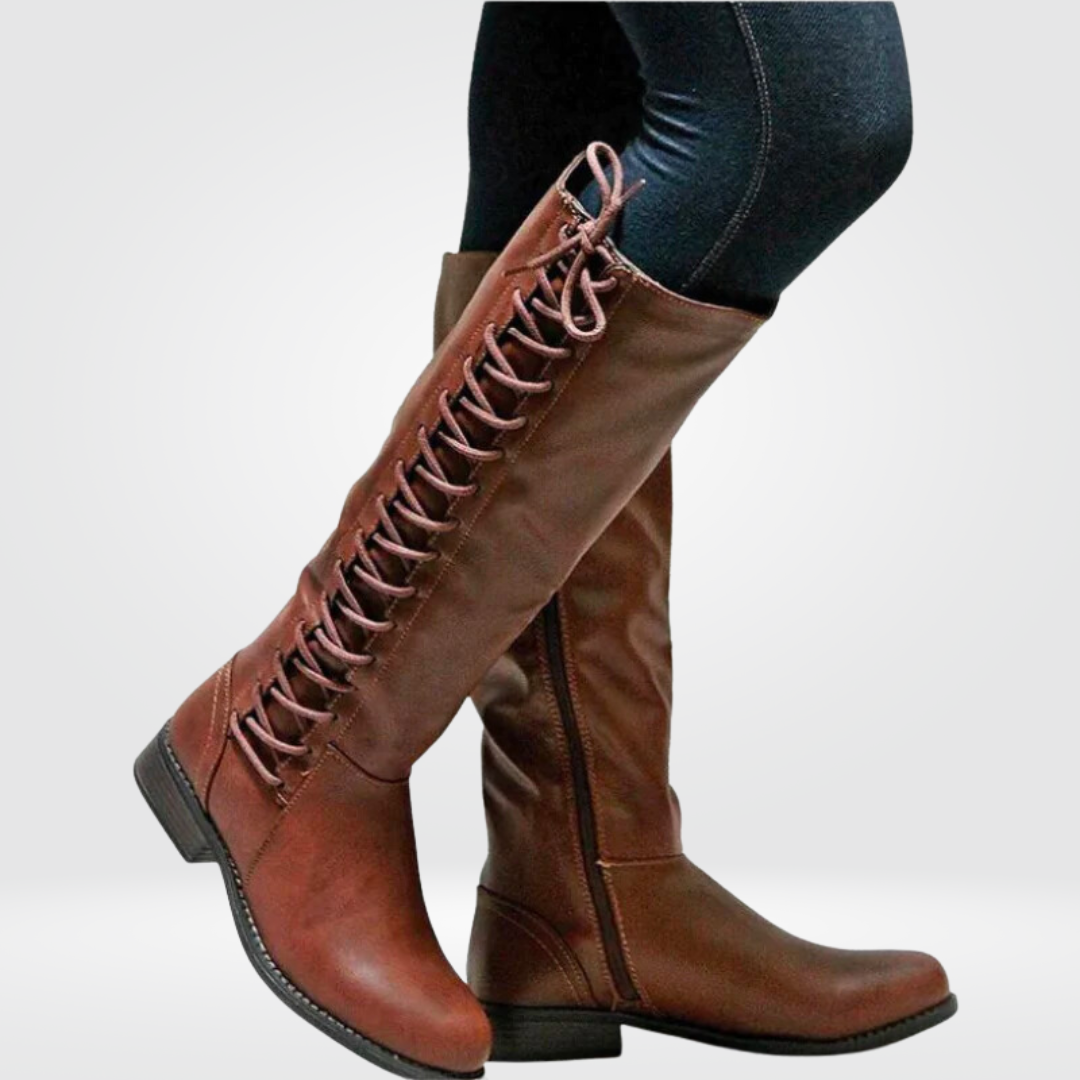 High lace boots - Elegant calf accentuation