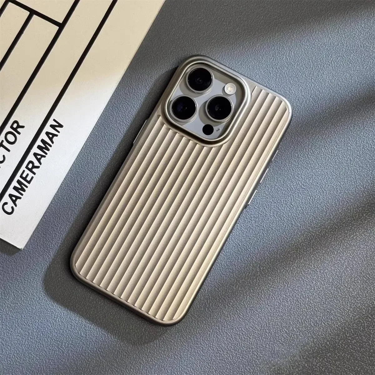 TrendAura Ribbed Metallic Phone Case - Minimalist Rugged Defense With Superior Grip