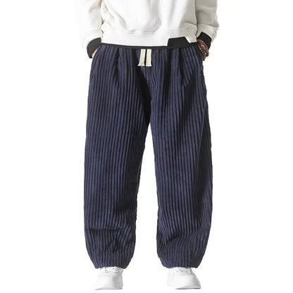 Arthur Oversized Harem Pants For Men With Ribbed Texture And Drawstring Waist For Casual Comfort