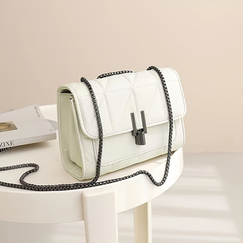 Women's Quilted Shoulder Bag | Chain Strap Crossbody Bag