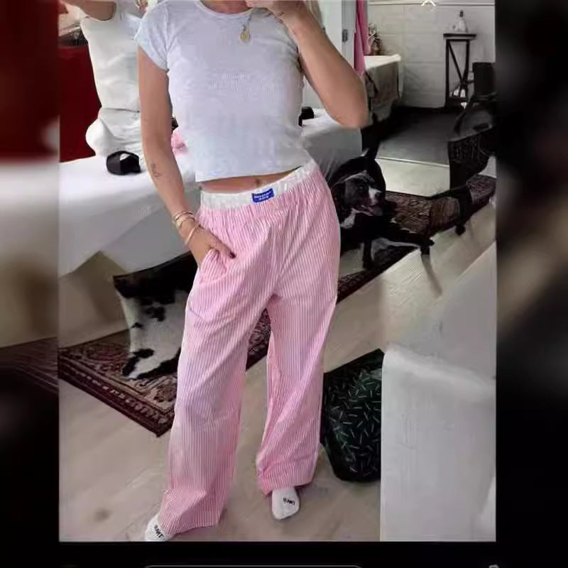 Gabrielle - Wide pants with vertical stripes