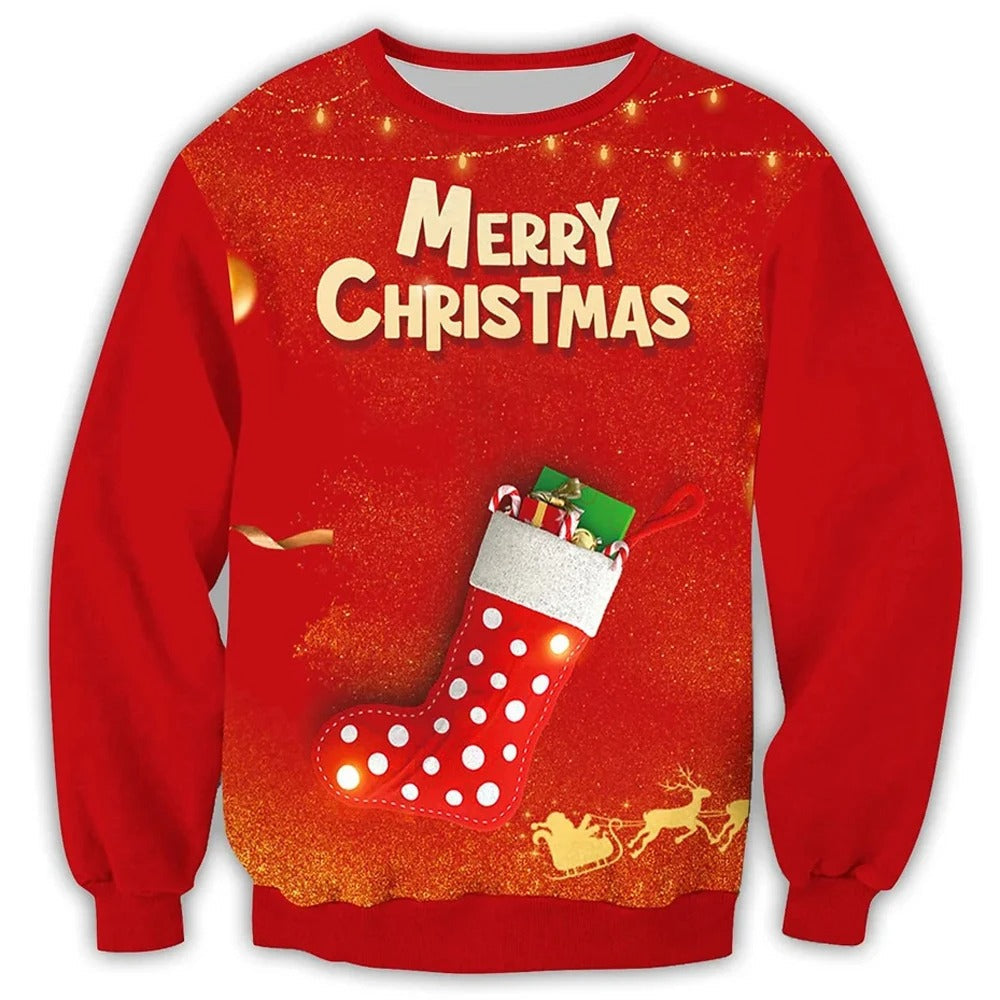 Mateo Men's Christmas Crew Neck Sweater - Soft Cotton Poly Blend for Festive Comfort and Colorful Patterns