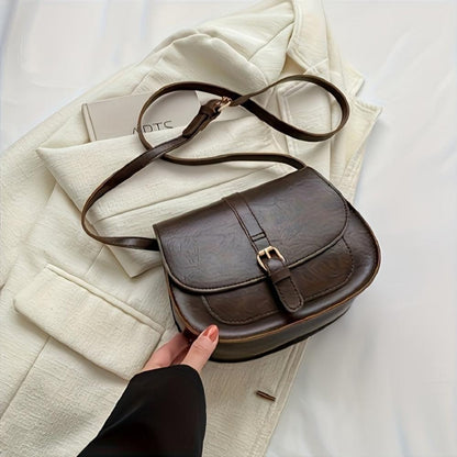 TrendAura Michele Crossbody Bag - Vegan Leather With Adjustable Strap And Buckle Closure