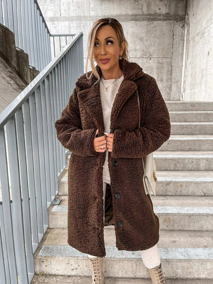 Emma - Elegant Plush Trench Coat