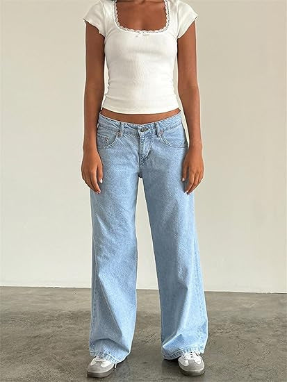 Jasmine Women's Wide Leg Denim Pants For Women, Comfortable Flattering Fit, All Day Comfort