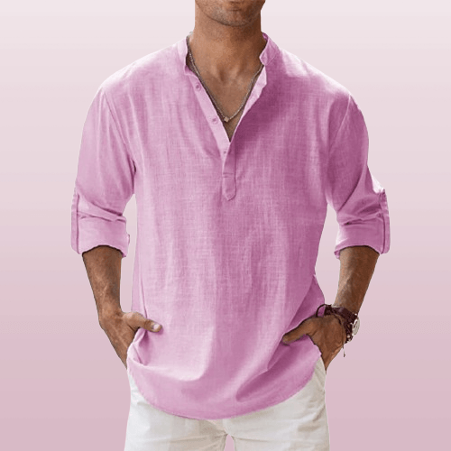 Casual cut – Men's linen Henley