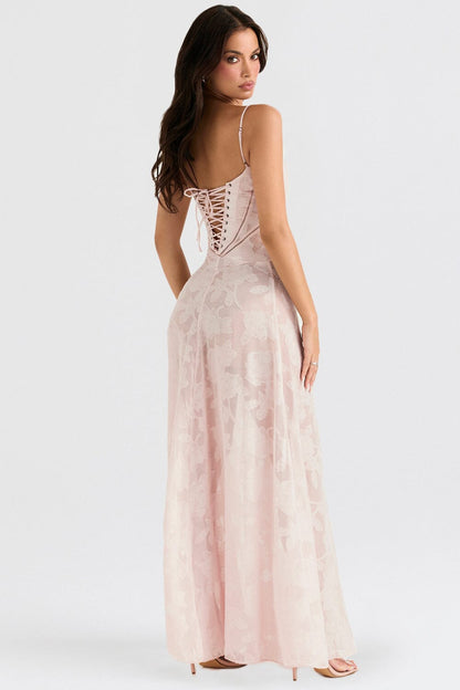 Dress for Women – Maxi Dress – Slim Fit – Chiffon – Floral Print – Spaghetti Straps