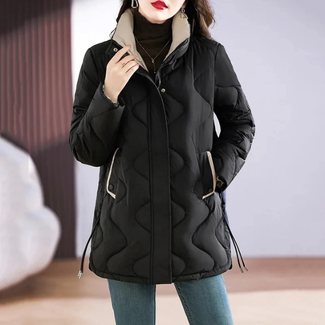 Naïma Women's Padded Jacket Pink - Chic Warmth and Windproof High Collar for Everyday Comfort