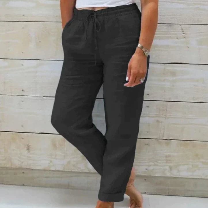 Comfortable summer cotton pants with an elastic waistband