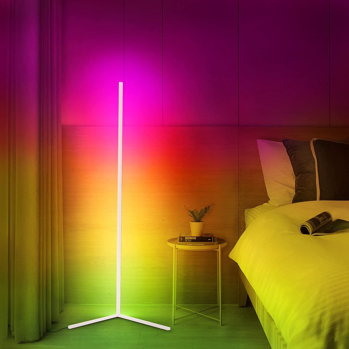 Slim LED corner lamp - Adjustable brightness for the living room or bedroom