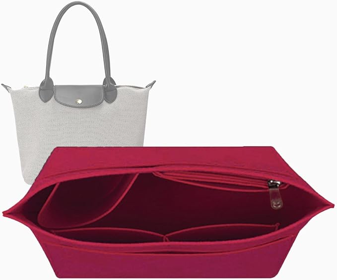 Organiza Felt Purse Organizer Insert For Tote Bags Fits Longchamp Le Pliage L And Similar Keeps Essentials Neat