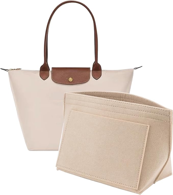 Organiza Felt Purse Organizer Insert For Tote Bags Fits Longchamp Le Pliage L And Similar Keeps Essentials Neat