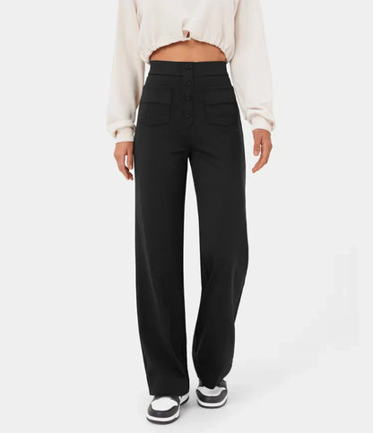 Ríana | Stylish pants with button placket for women