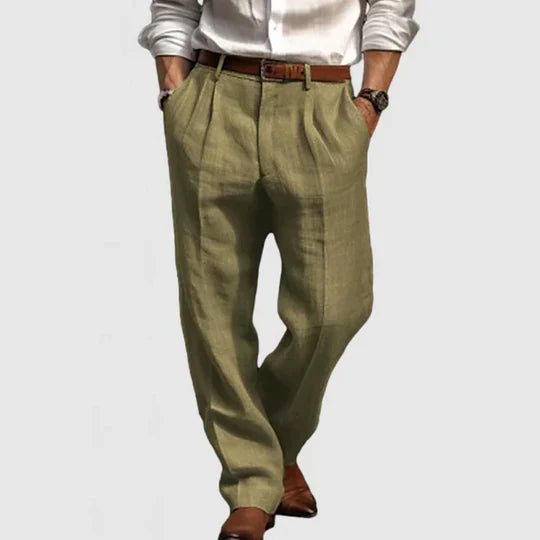 Men's Cotton Linen Casual Trousers Breathable Relaxed Fit For Everyday Comfort Wear
