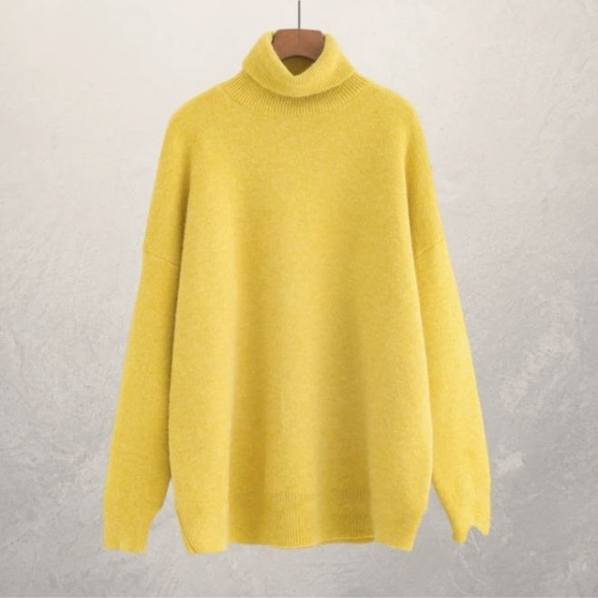 Relaxed Fit Turtleneck Sweater For Autumn Cozy Warmth Versatile Office And Casual Wear