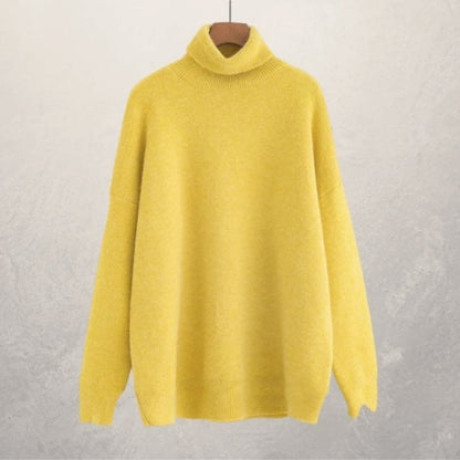 Relaxed Fit Turtleneck Sweater For Autumn Cozy Warmth Versatile Office And Casual Wear