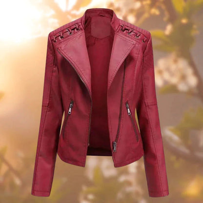 Petra Women's Leather Perfecto Jacket Timeless Fit All Season Comfort Versatile Colors