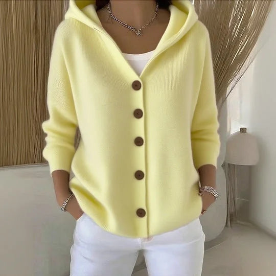 Tara - Hooded Button-Down Cardigan