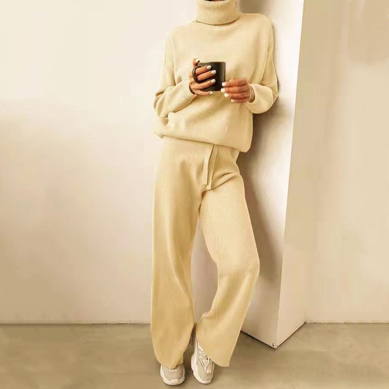 Sienna - Women's knitted set with turtleneck elegant casual