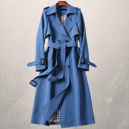 Alina Coat Double Breasted Crossover With Adjustable Belt For Women Elegant Cozy Warmth