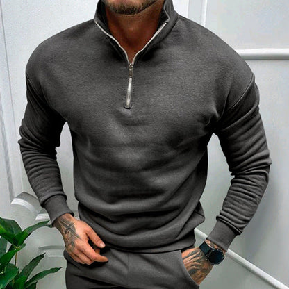 Men's Half Zip Sweater Stand Collar For All Day Comfort And Versatile Sporty Elegant Style
