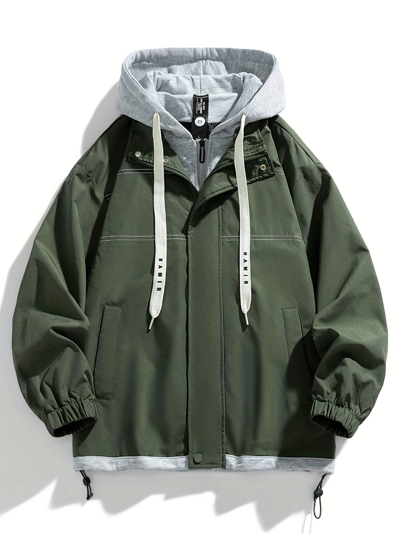 Maverick Layered Hoodie Jacket For Men Modern Zip Up Hooded Outerwear With Layered Look And Versatile Comfort