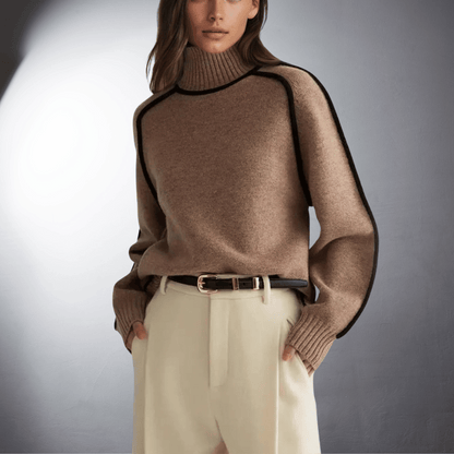 Women's Turtleneck Sweater with Soft Fabric and Classic Design