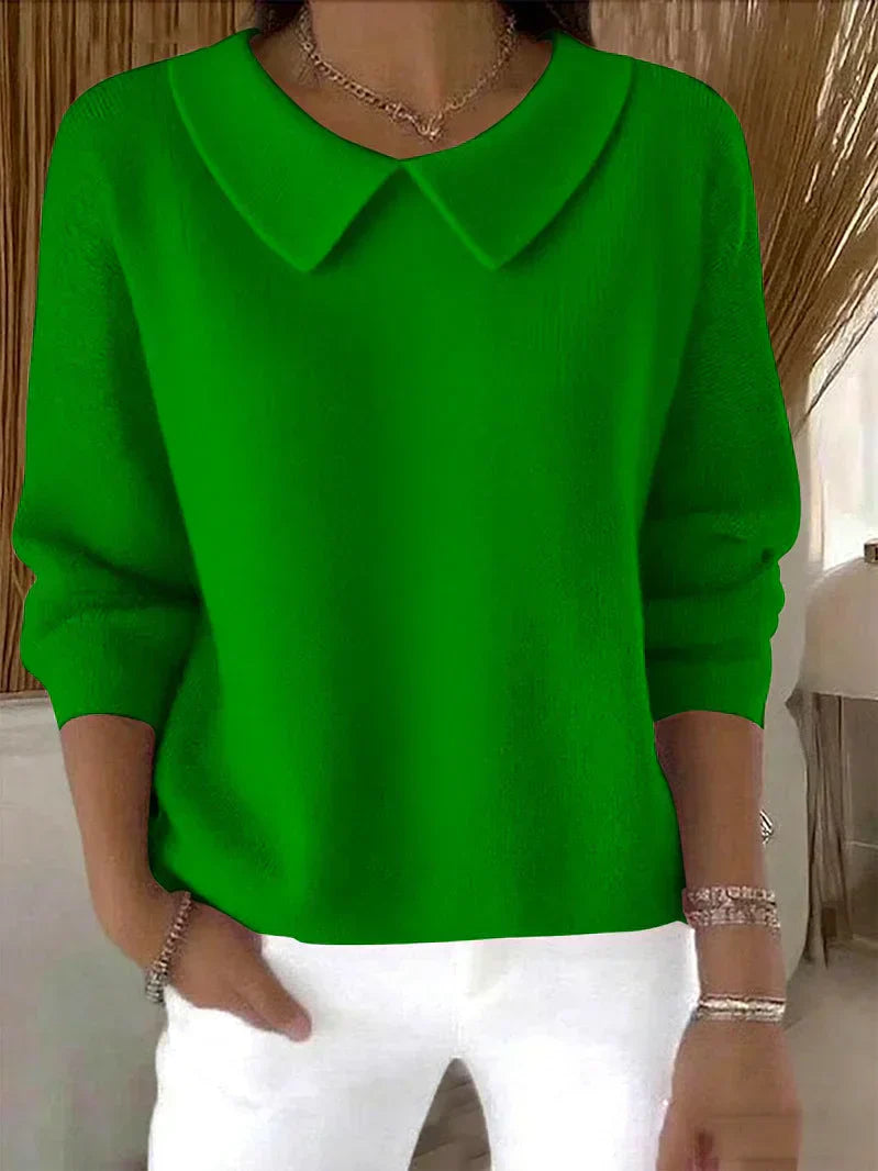 Mona Collared Knit Jumper For Women With Statement Collar And Relaxed Fit Soft Versatile Everyday Wear