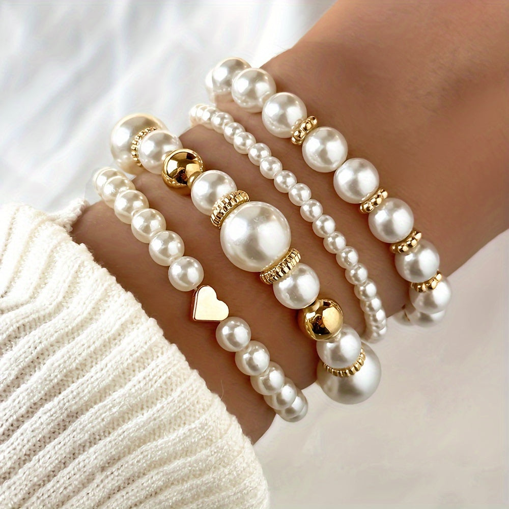 Mara | Elegant Bracelet Set for Women with Artificial Pearls - TrendAura