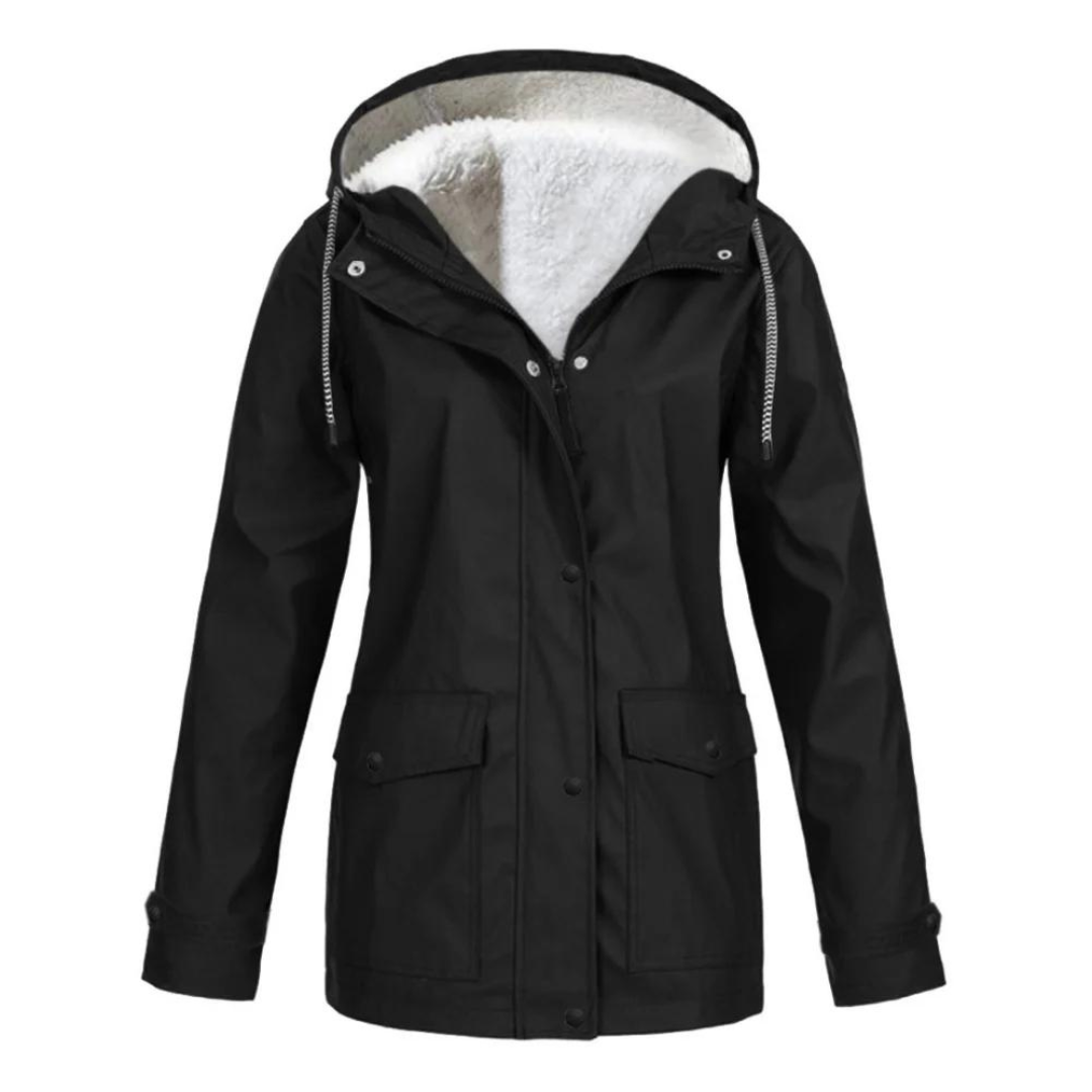 Women's rain jacket with hood | Long fit