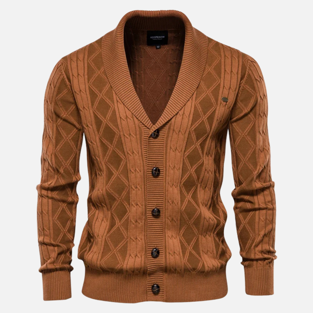 James Argyle Knit Cardigan By TrendAura Cotton Blend Shawl Collar Mens Cardigan For Layering In Autumn And Winter