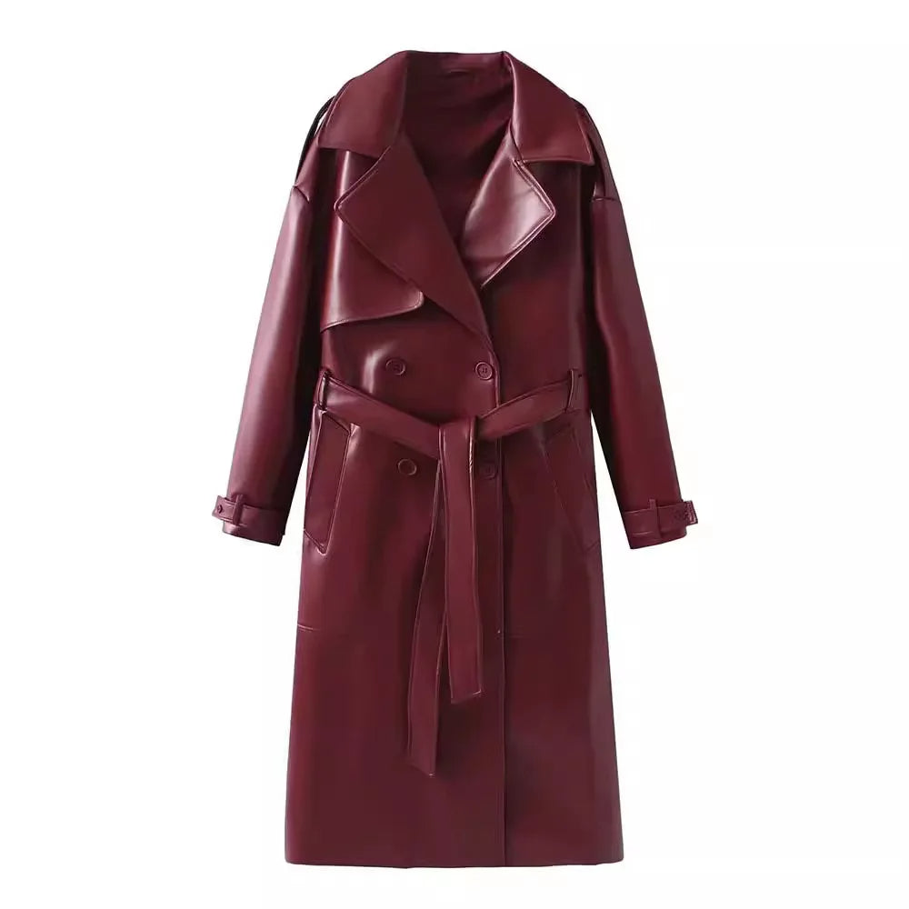 Solene - 2025 Women's jacket in burgundy faux leather