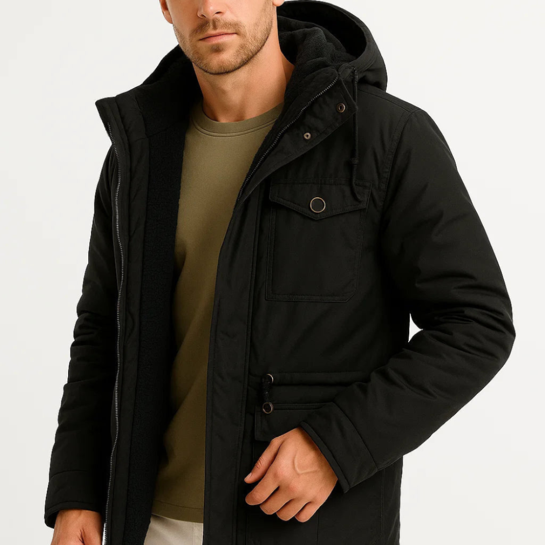 Men's Hooded Parka Jacket Warm Insulated Weatherproof for Men Urban Style Winter Essential