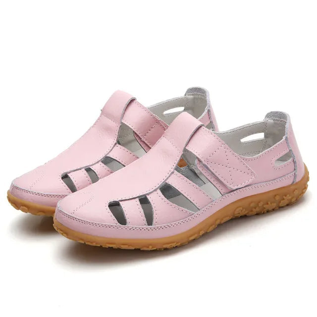 Casual summer leather sandals for women