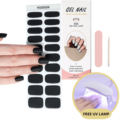 Gel Nail Sticker Set with UV Lamp
