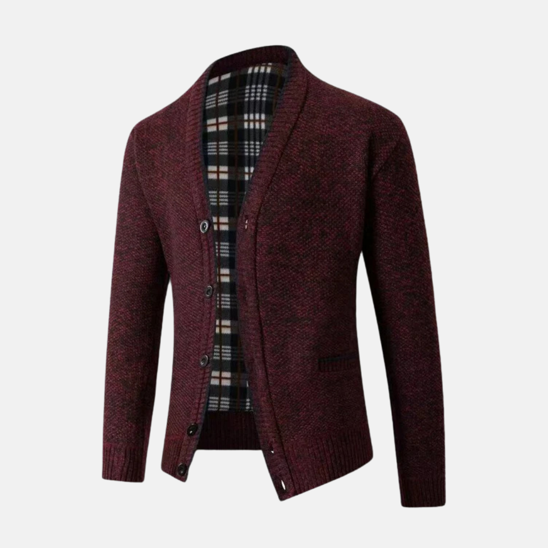 Men's Knitted Cardigan Wool Blend Slim Fit V Neck Button Front Pockets Casual Sweater For Men TrendAura