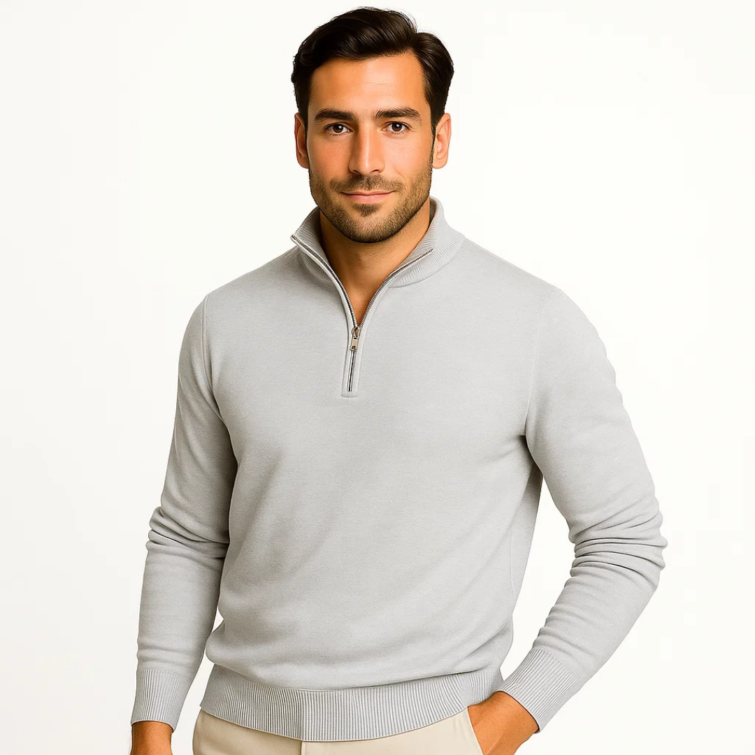 Men's Zip Up Pullover Sweater With Soft Breathable Knit For Everyday All Day Comfort