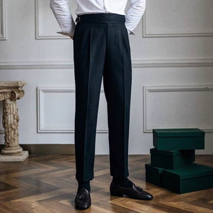 Men's Formal High-Waisted Trousers, Refined Fit and Contemporary Comfort for Business and Smart Occasions