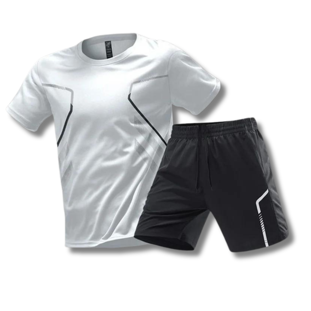 Max Sport Set For Men Breathable Lightweight Workout Shirt And Shorts For Running And Training