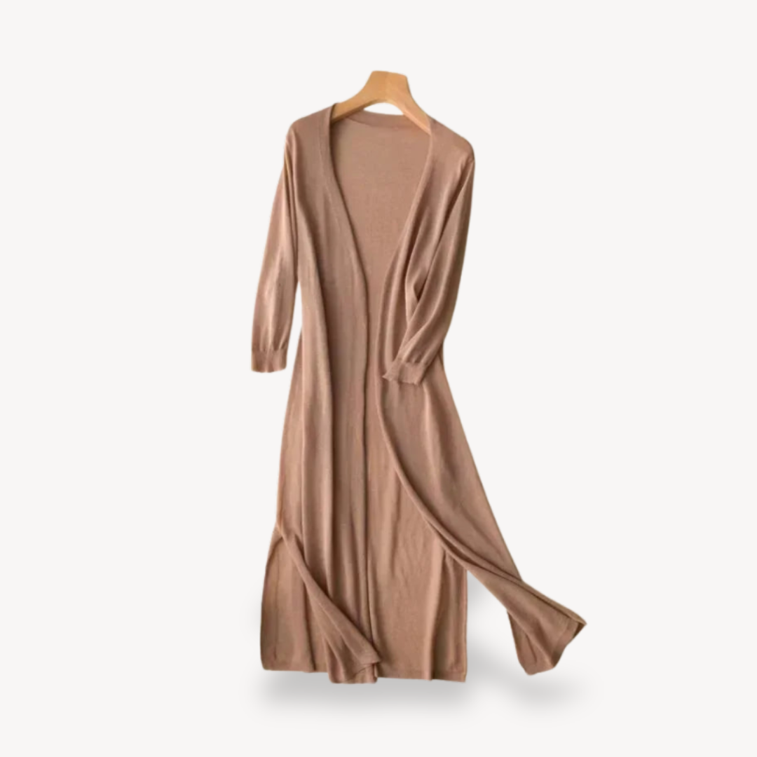 Elegant Long Knit Cardigan For Women Open Front Layering Cozy Comfort And Effortless Style