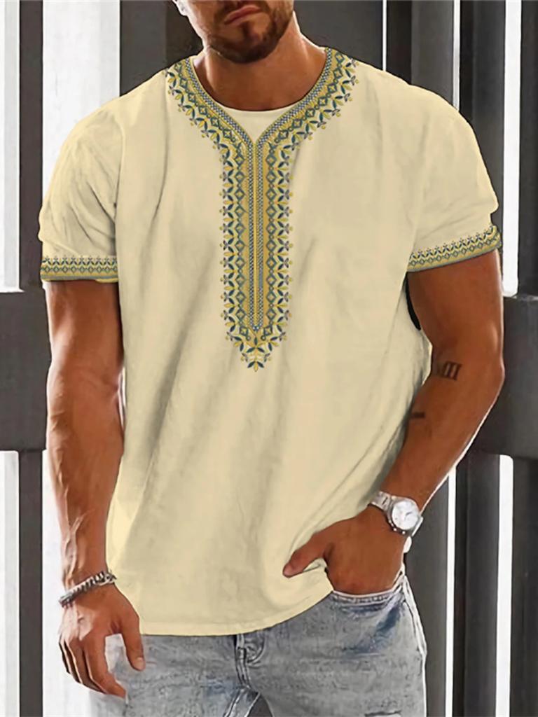 Classic Boho Summer T-shirt For Men | Casual