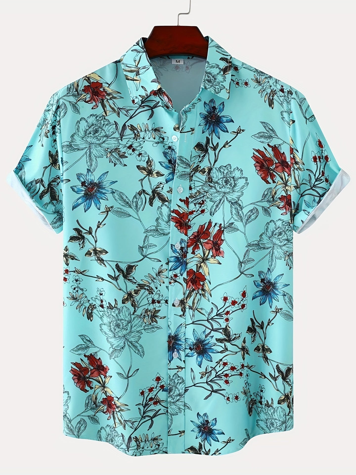 Rocco For Men Modern Floral Summer Shirt For Beach Ready Style Versatile Casual Attire