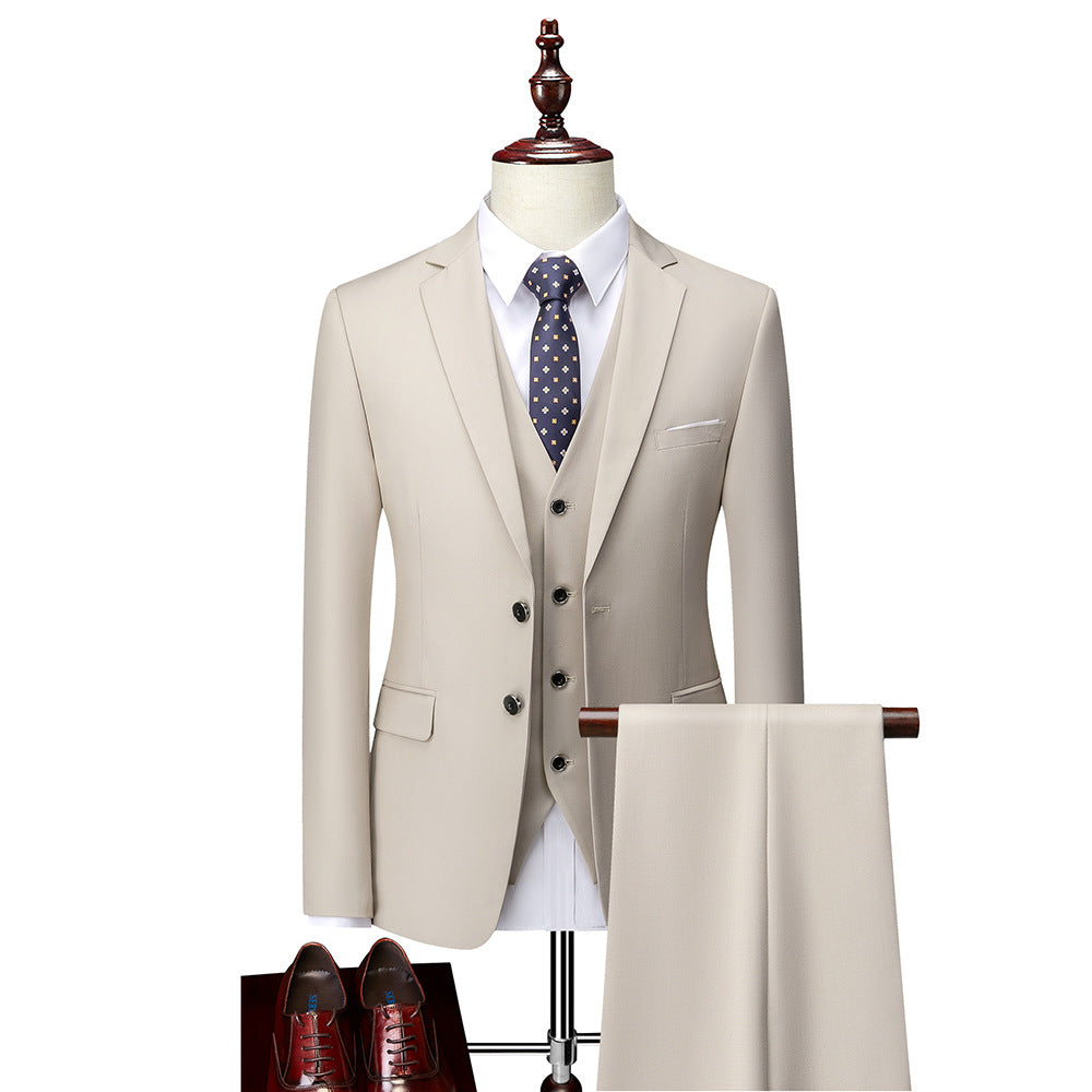 Mens 3 Piece Formal Suit Set For Summer Weddings And Business For Modern Men Breathable Lightweight Comfort