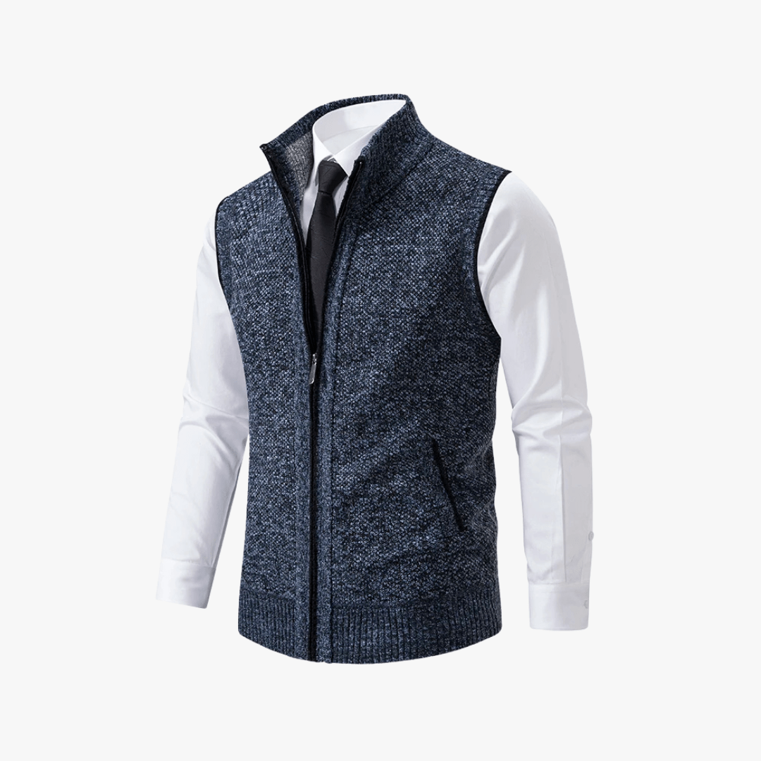 Mens Knitted Zip Up Vest For Casual Layering Versatile Wardrobe Essential With Full Zip Closure