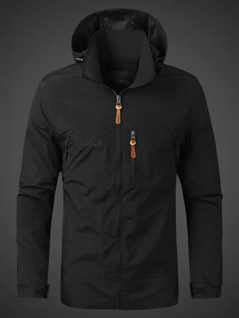 Men's Outdoor Rain Jacket Lightweight For Hiking And Camping Adventure Ready Breathable
